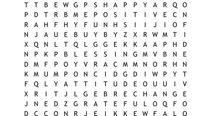Optimism Word Search WordMint