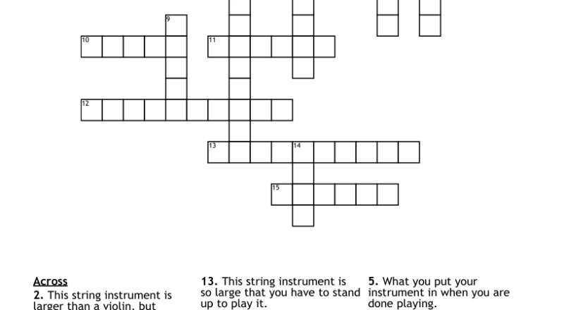 Orchestral String Instruments Crossword WordMint