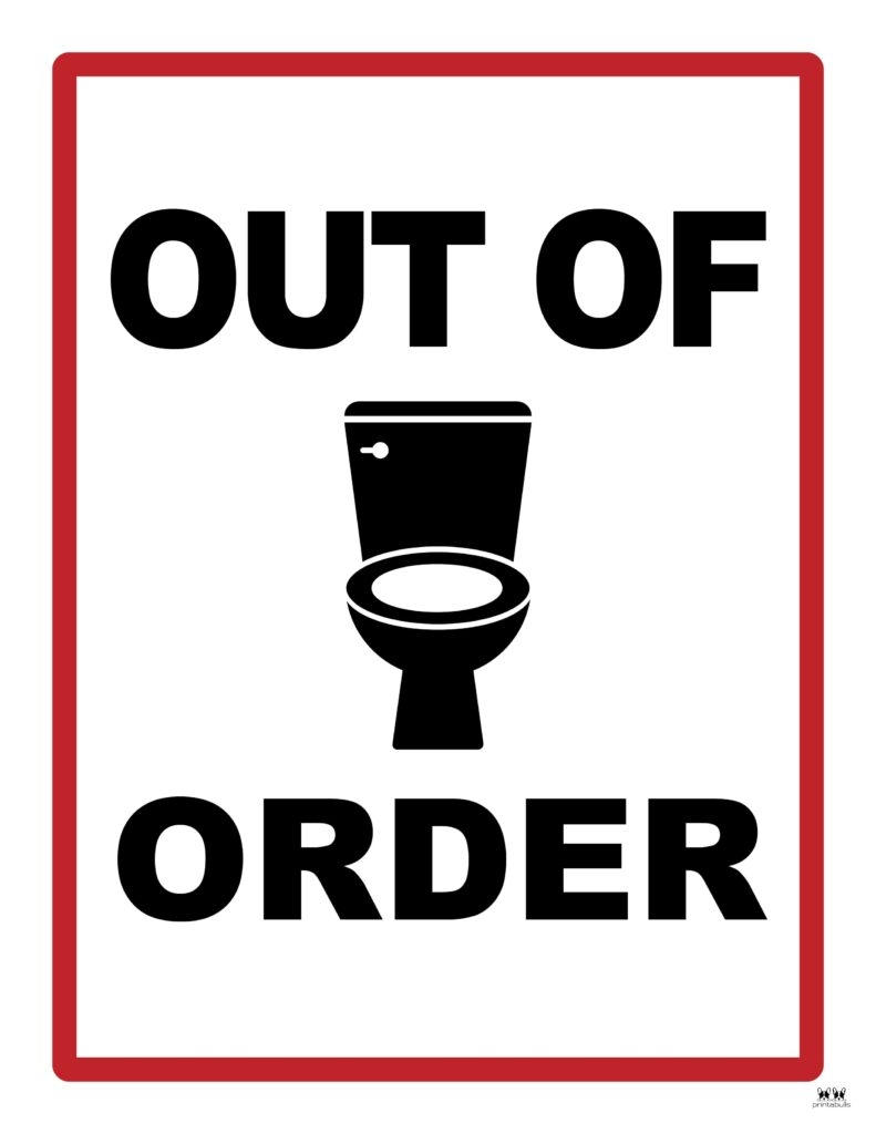 out of order sign out of order sign