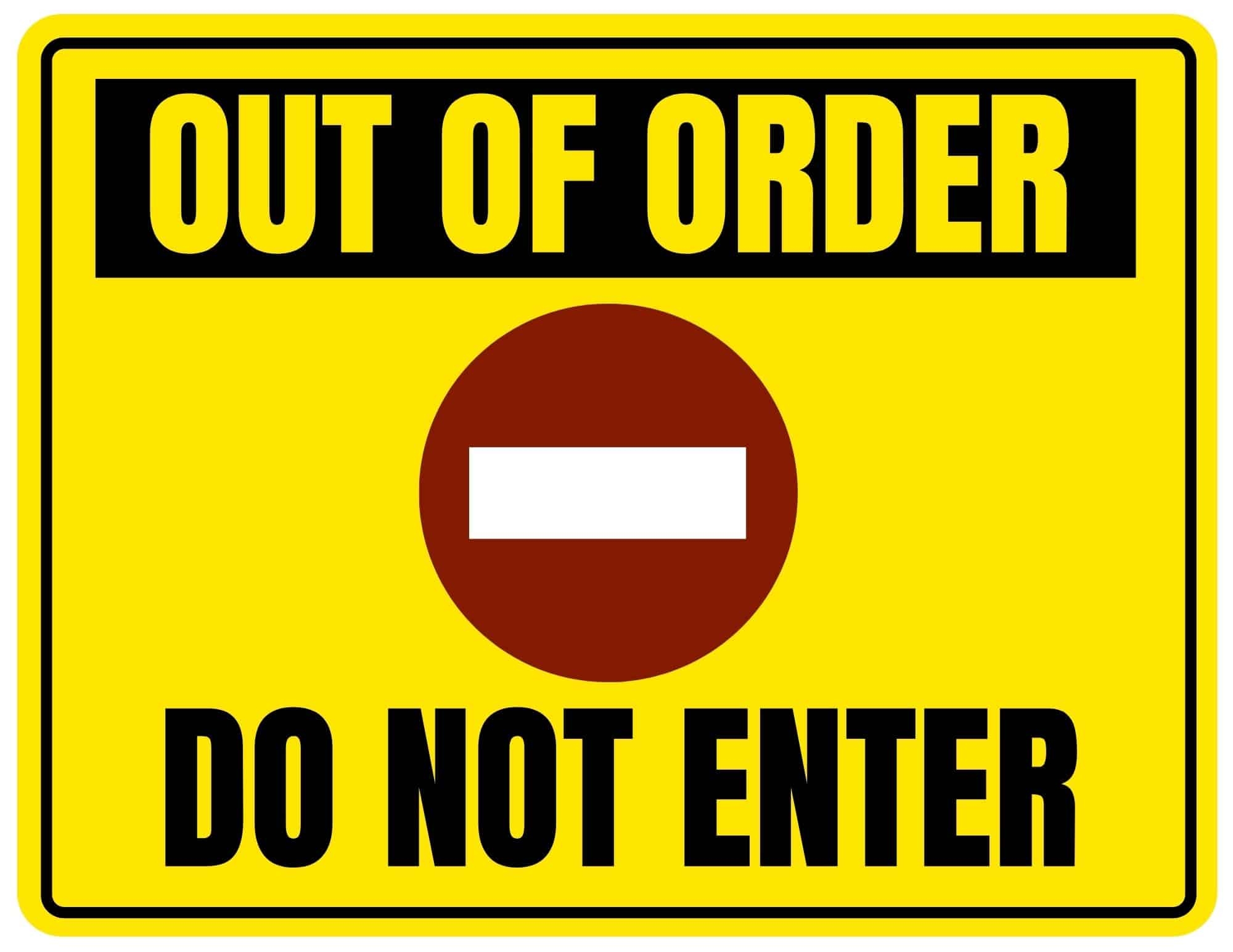 Out Of Order Signs 5 Free PDF Printables  Out Of Order Signs 5 Free PDF Printables