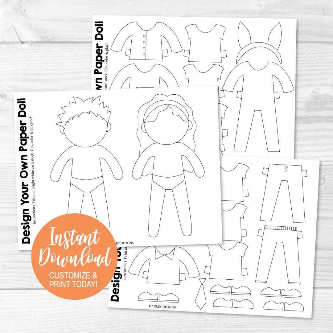 Paper Dolls To Cut Paper Dolls Handmade Paper Dolls For Girls Paper Dolls For Boys Paper Dolls Download Paper Dolls Dress Up Printables Etsy