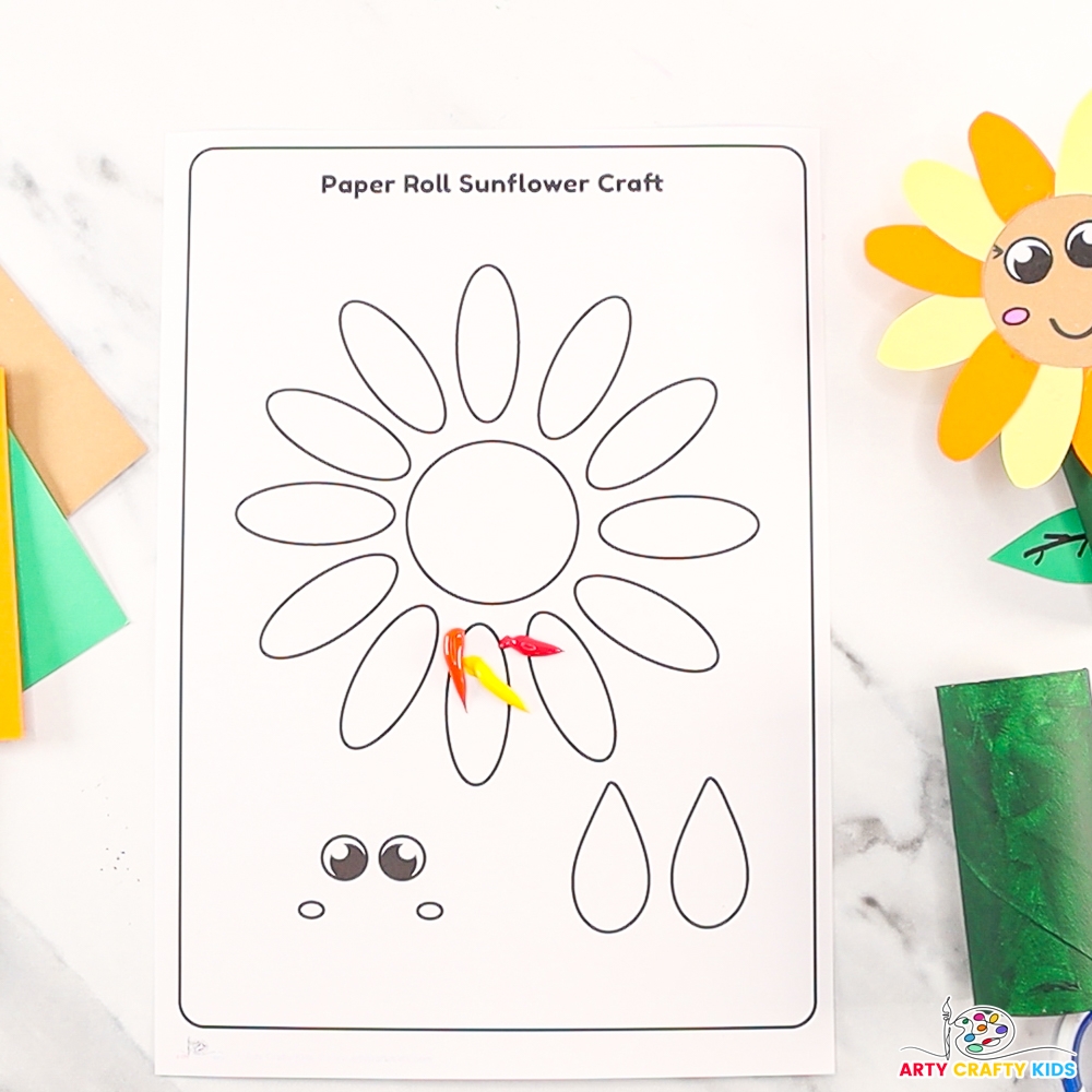 Paper Roll Sunflower Craft Arty Crafty Kids