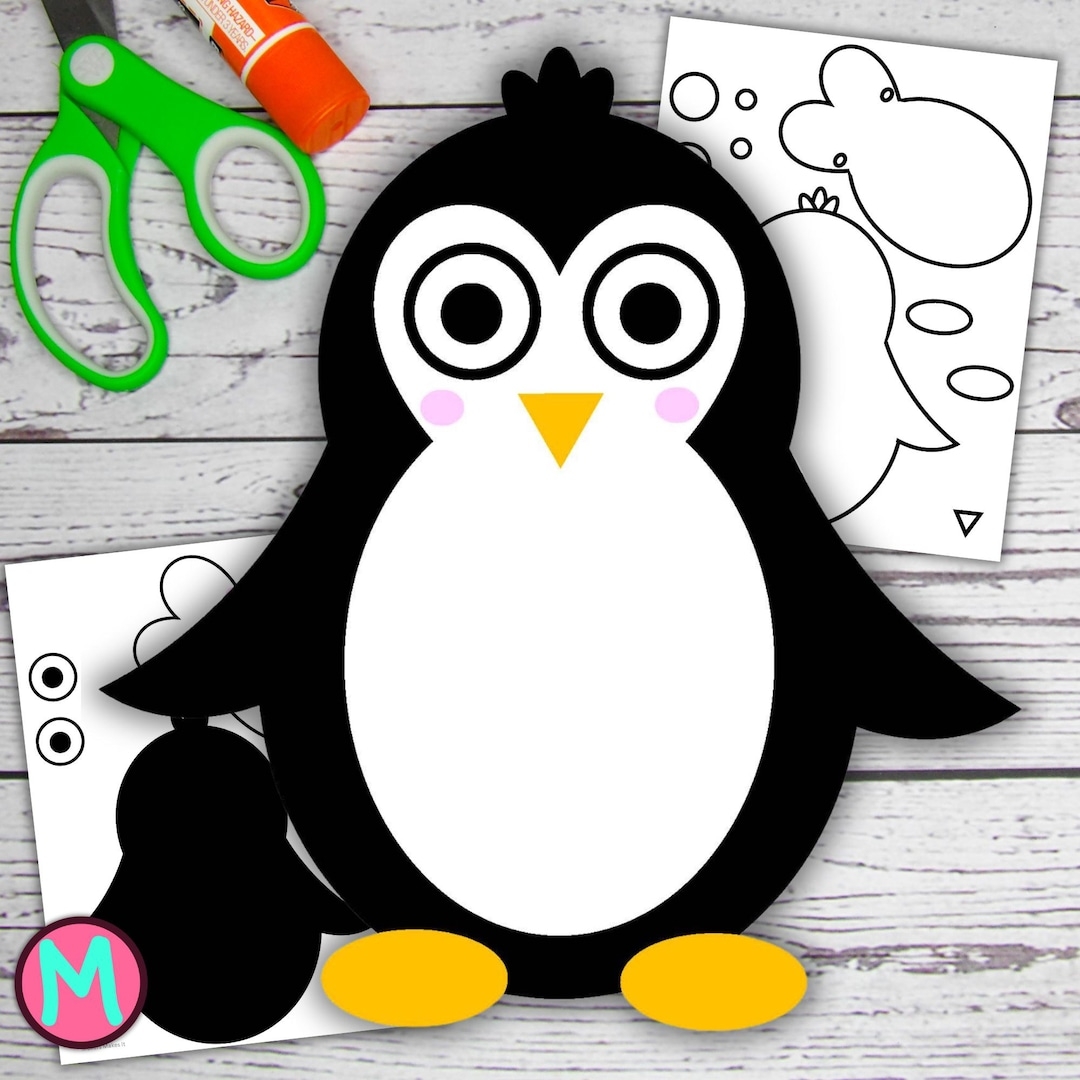 Penguin Craft Template DIY Paper Craft For Toddlers PDF Etsy Israel