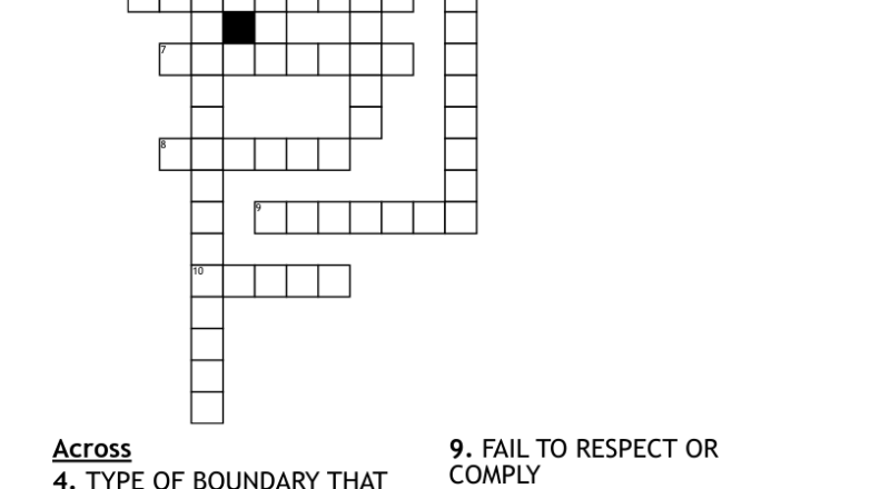 PERSONAL BOUNDARIES Crossword WordMint