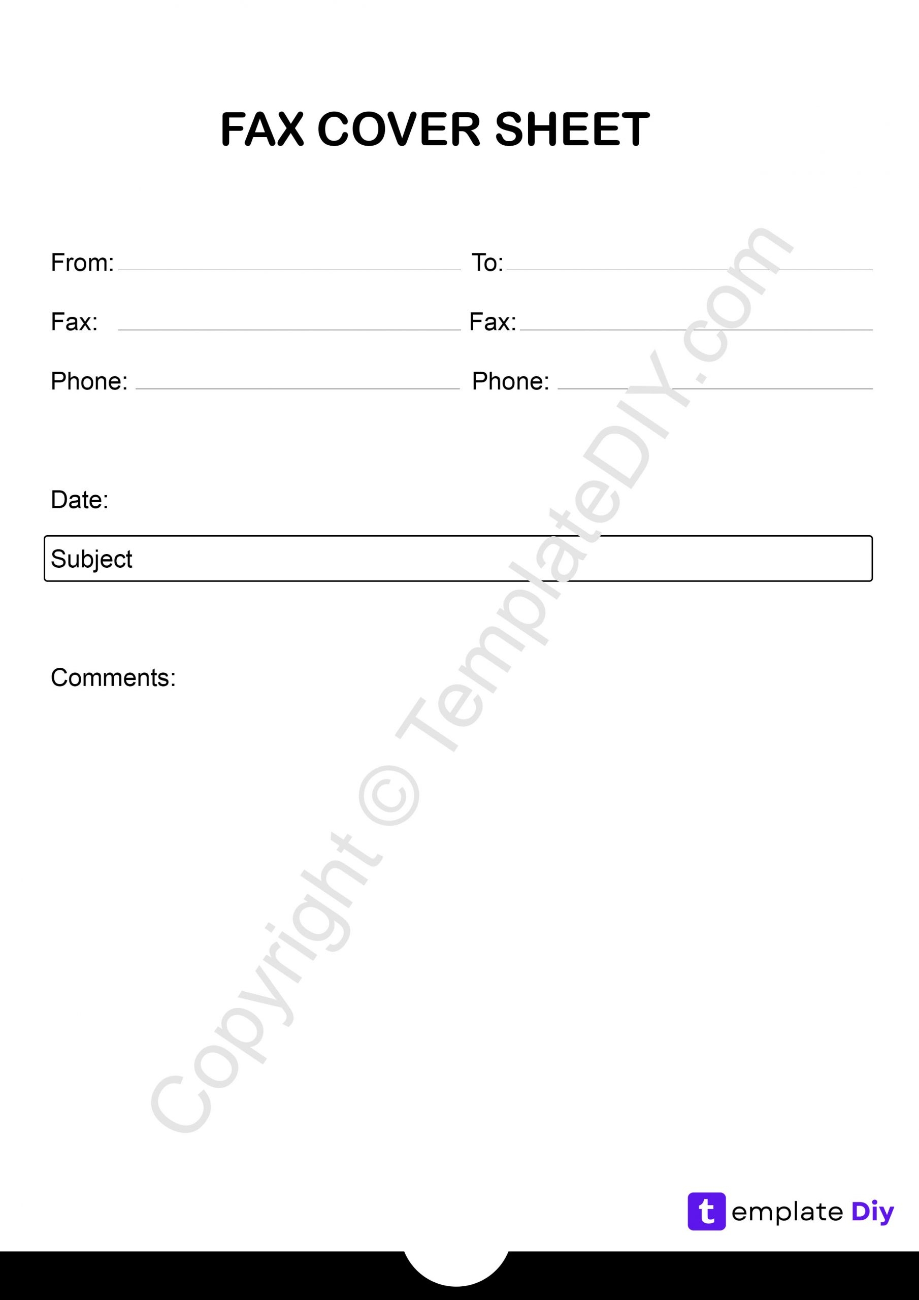 Personal Fax Cover Sheet Template Printable PDF Word
