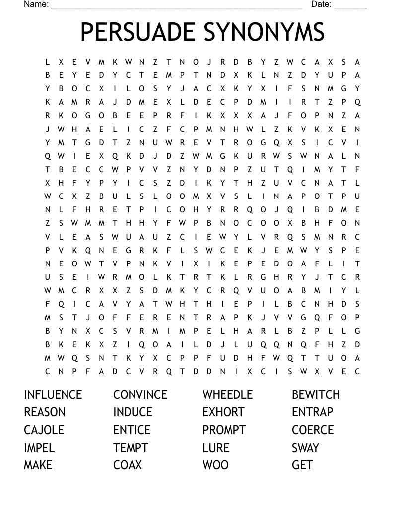 PERSUADE SYNONYMS Word Search WordMint