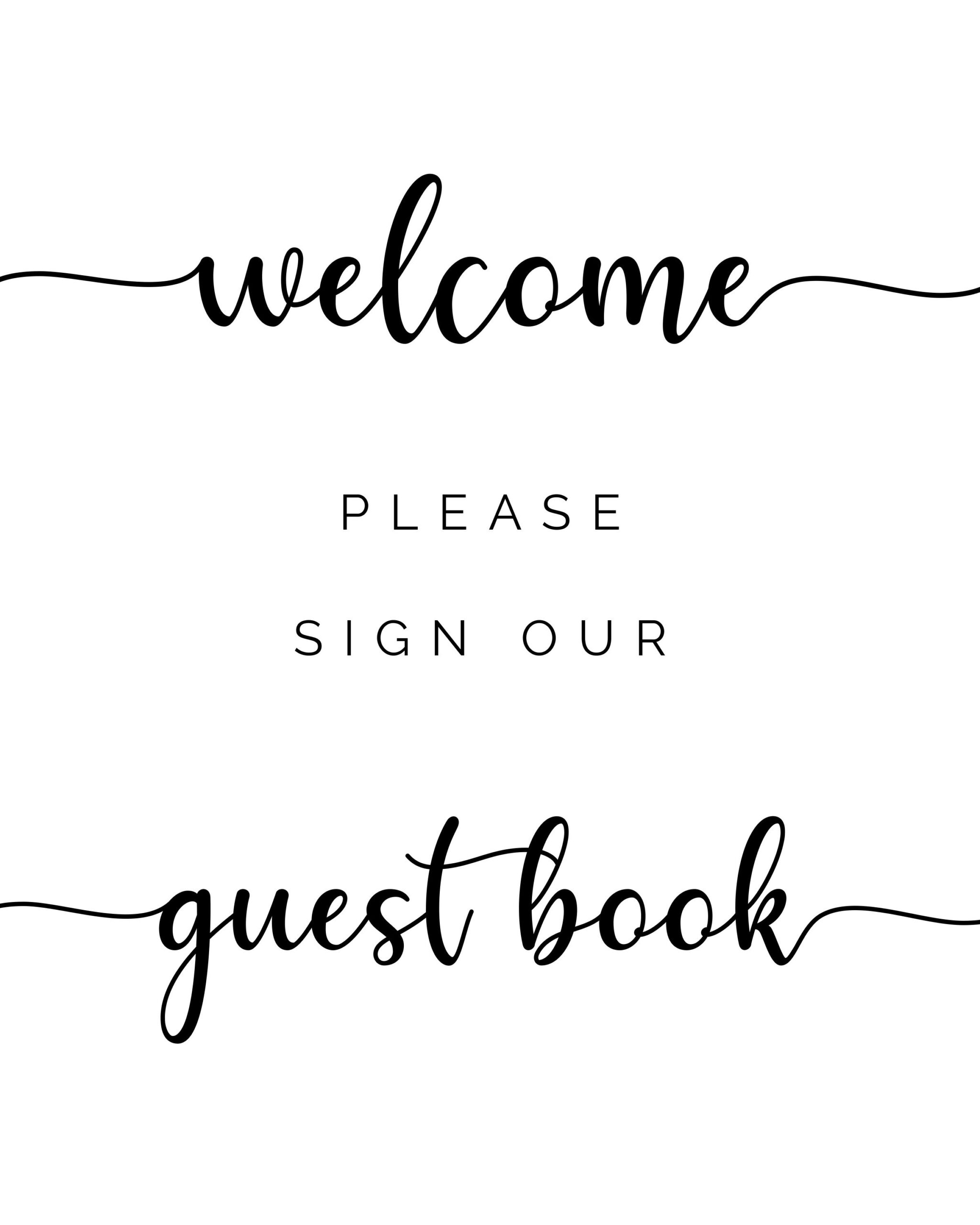 Please Sign Our Guestbook Printable