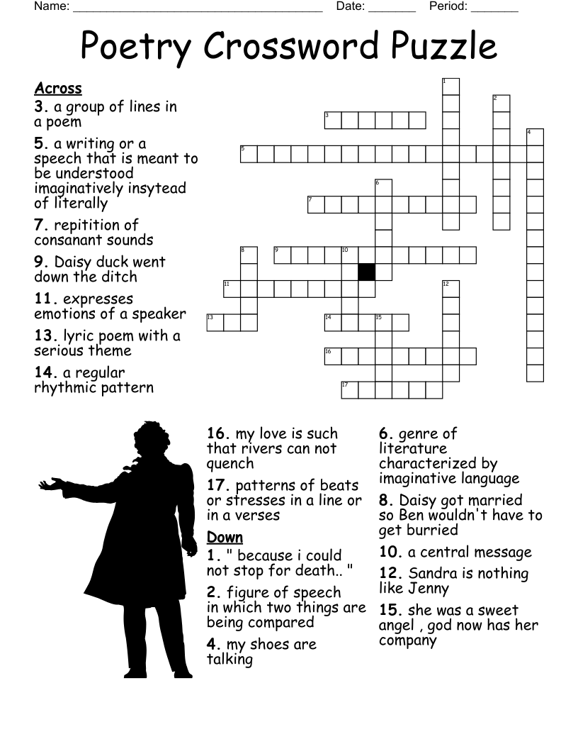Poetry Terms Crossword WordMint