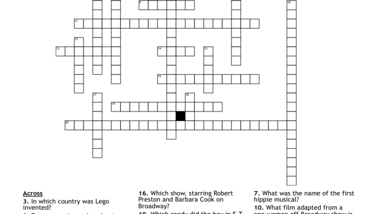 Pop Culture Crossword WordMint