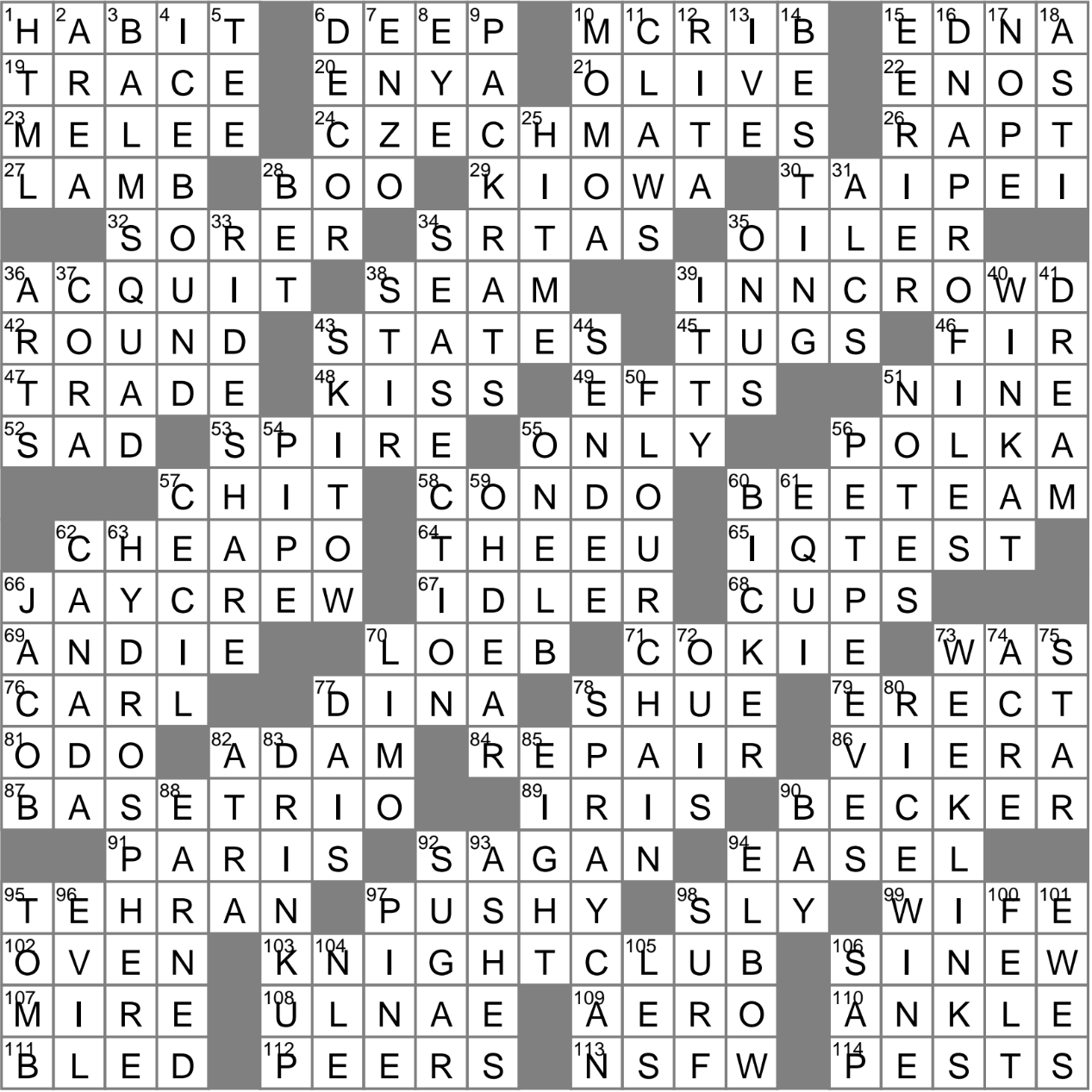 pivoting crossword clue
