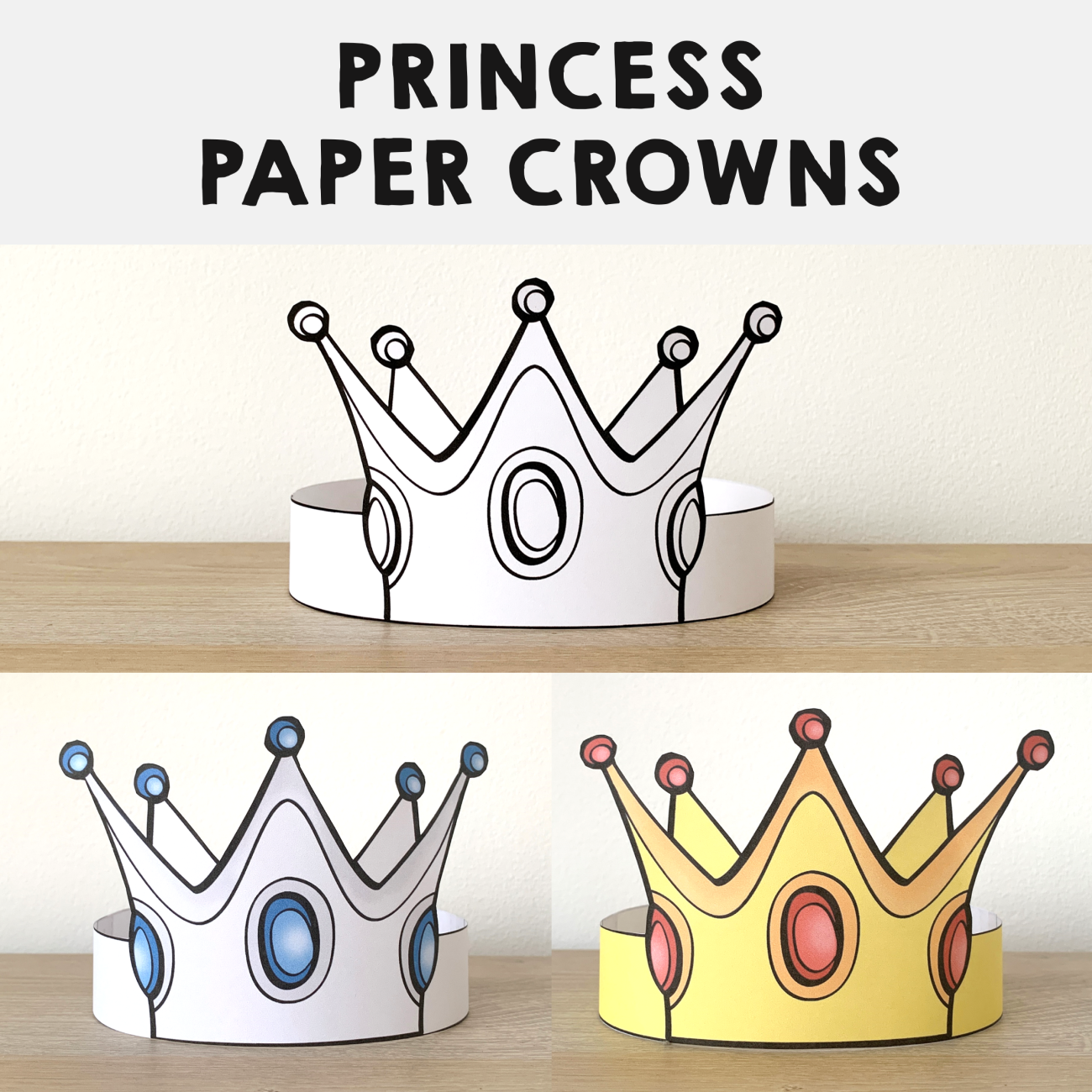Princess Paper Crowns Printable Royal Coloring Costume Craft Activity Made By Teachers