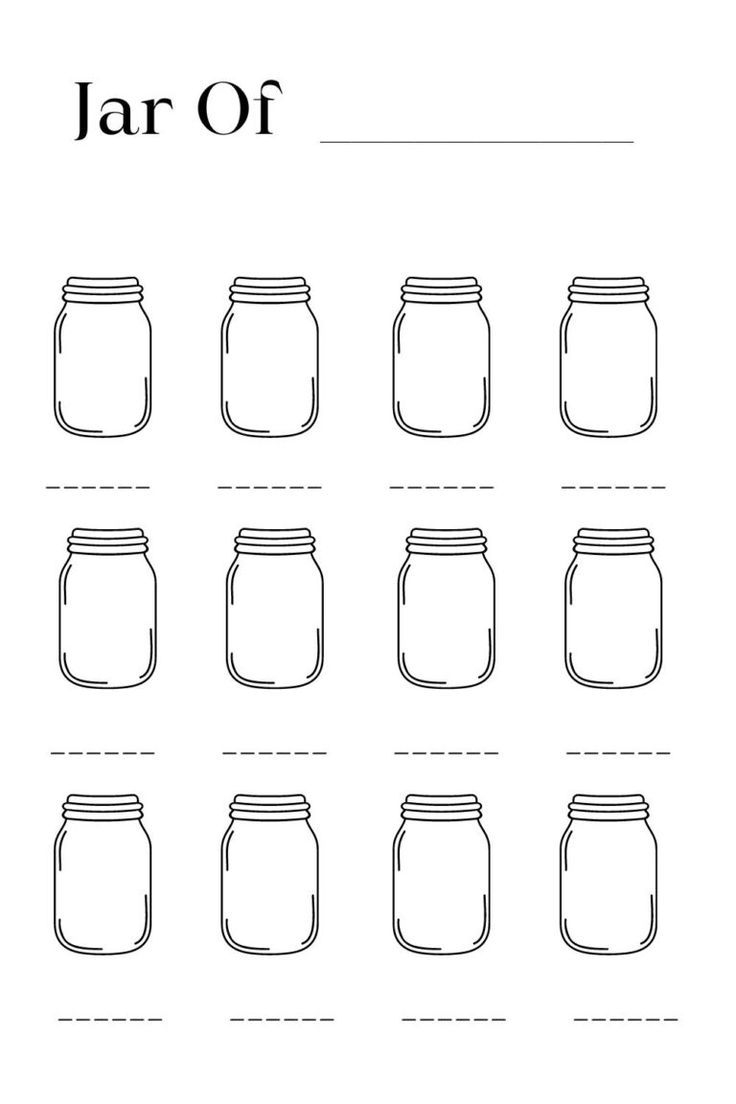 Printable Blank Fill The Jars Templates PDF