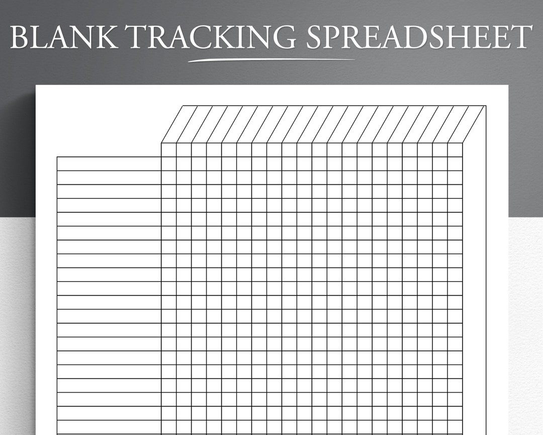 Printable Blank Tracking Spreadsheet Printable PDF Excel Google Sheets Etsy