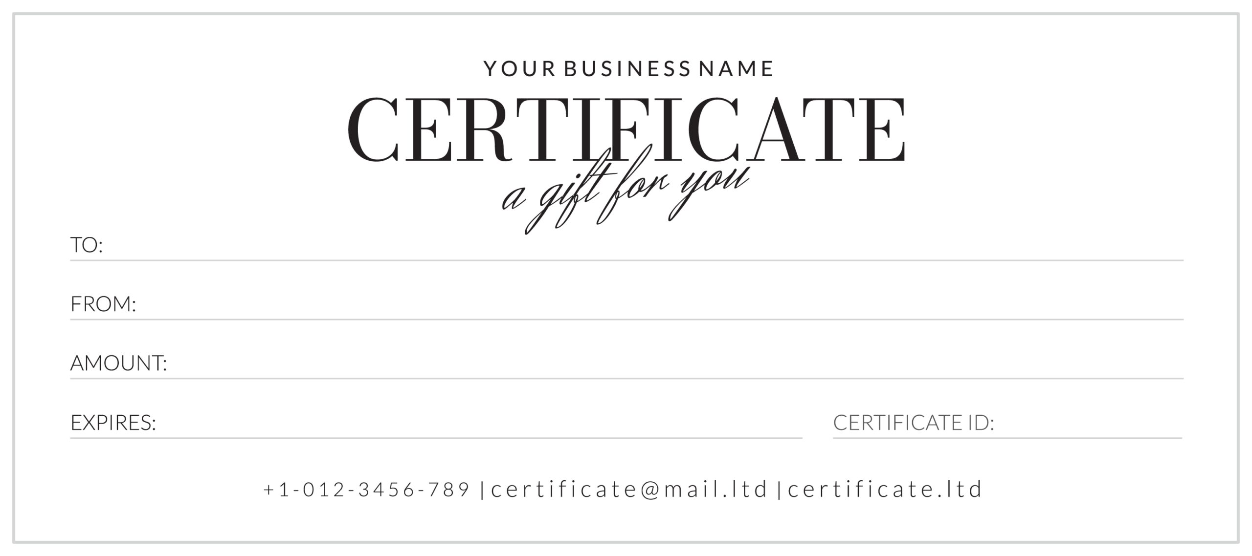 free printable gift certificate template