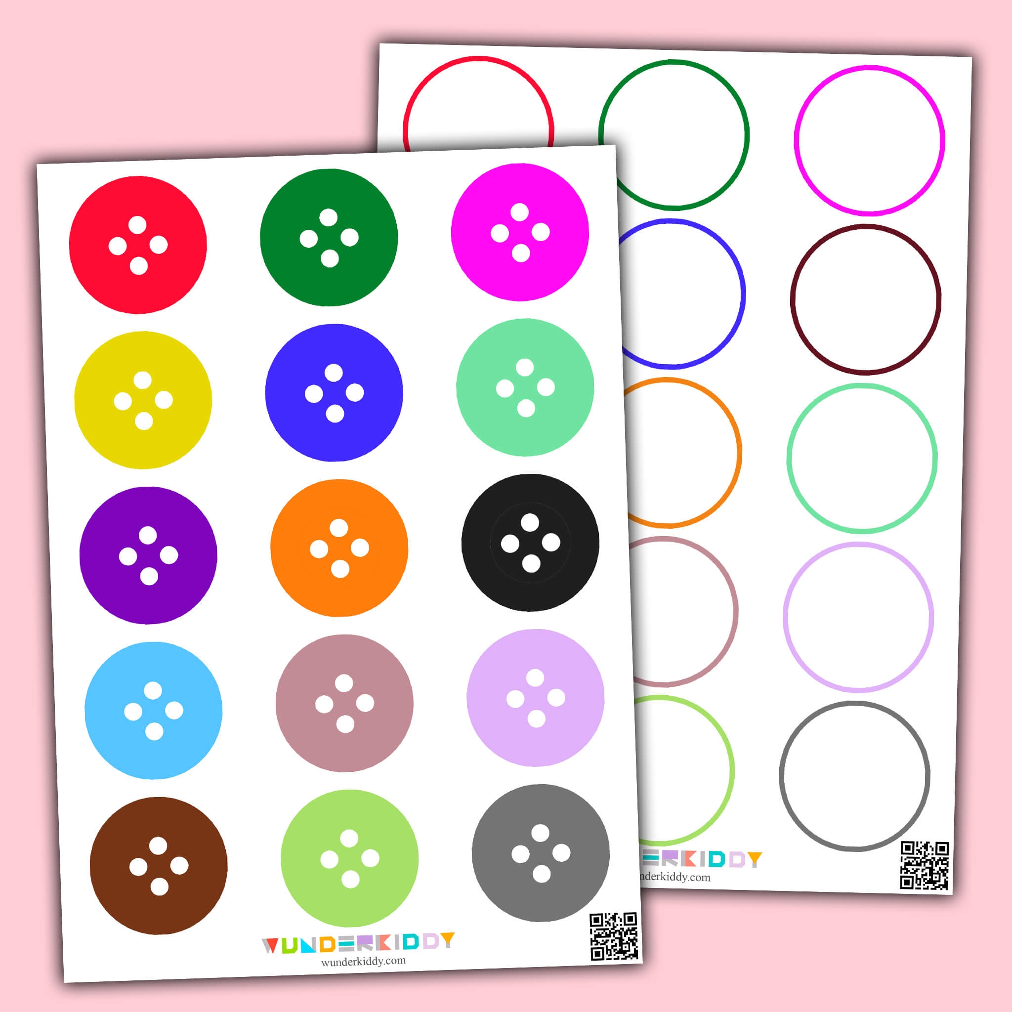 Printable Buttons Color Matching Worksheet For Toddlers Printable Buttons Color Matching Worksheet For Toddlers