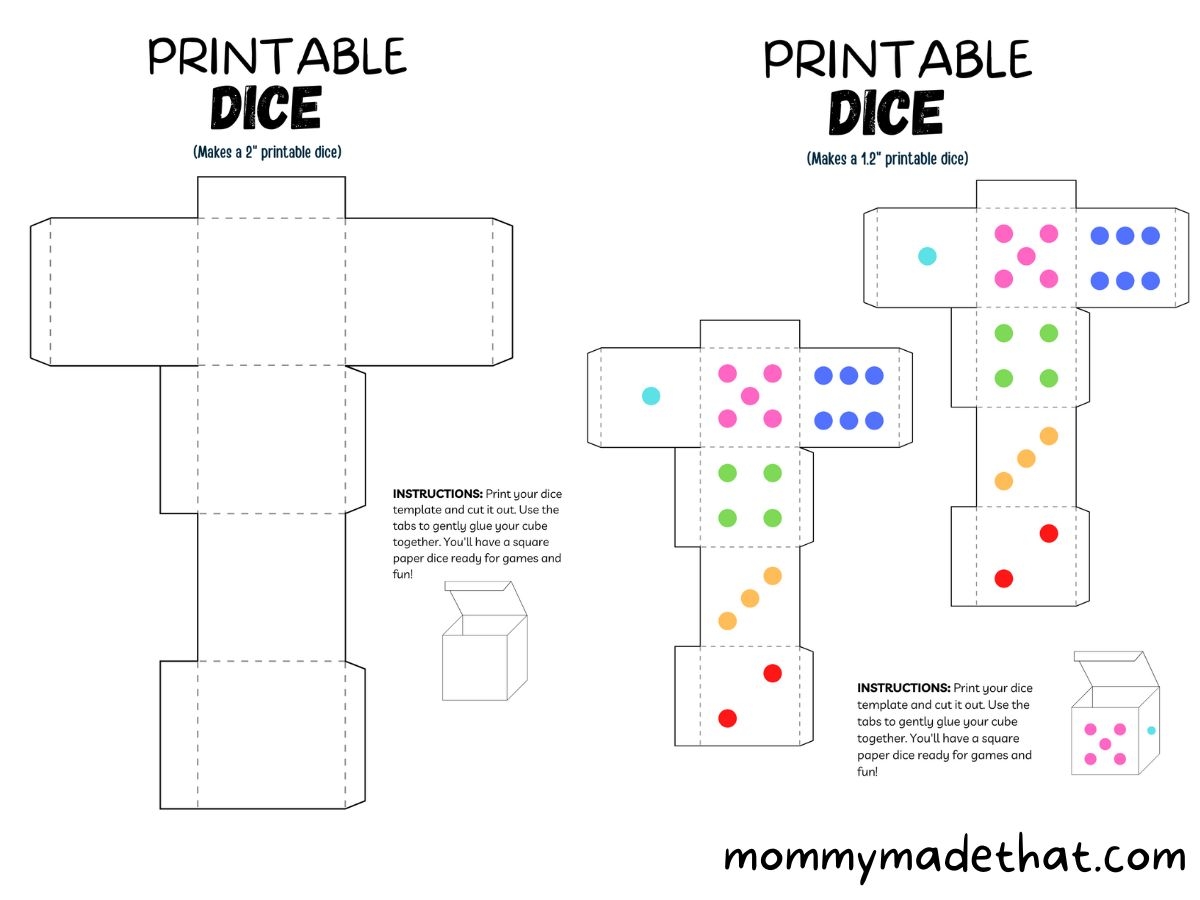 Printable Dice Template How To Make Paper Dice Printable Dice Template How To Make Paper Dice