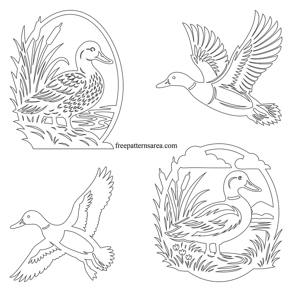 Printable Duck Outline Templates Free PDF Download FreePatternsArea