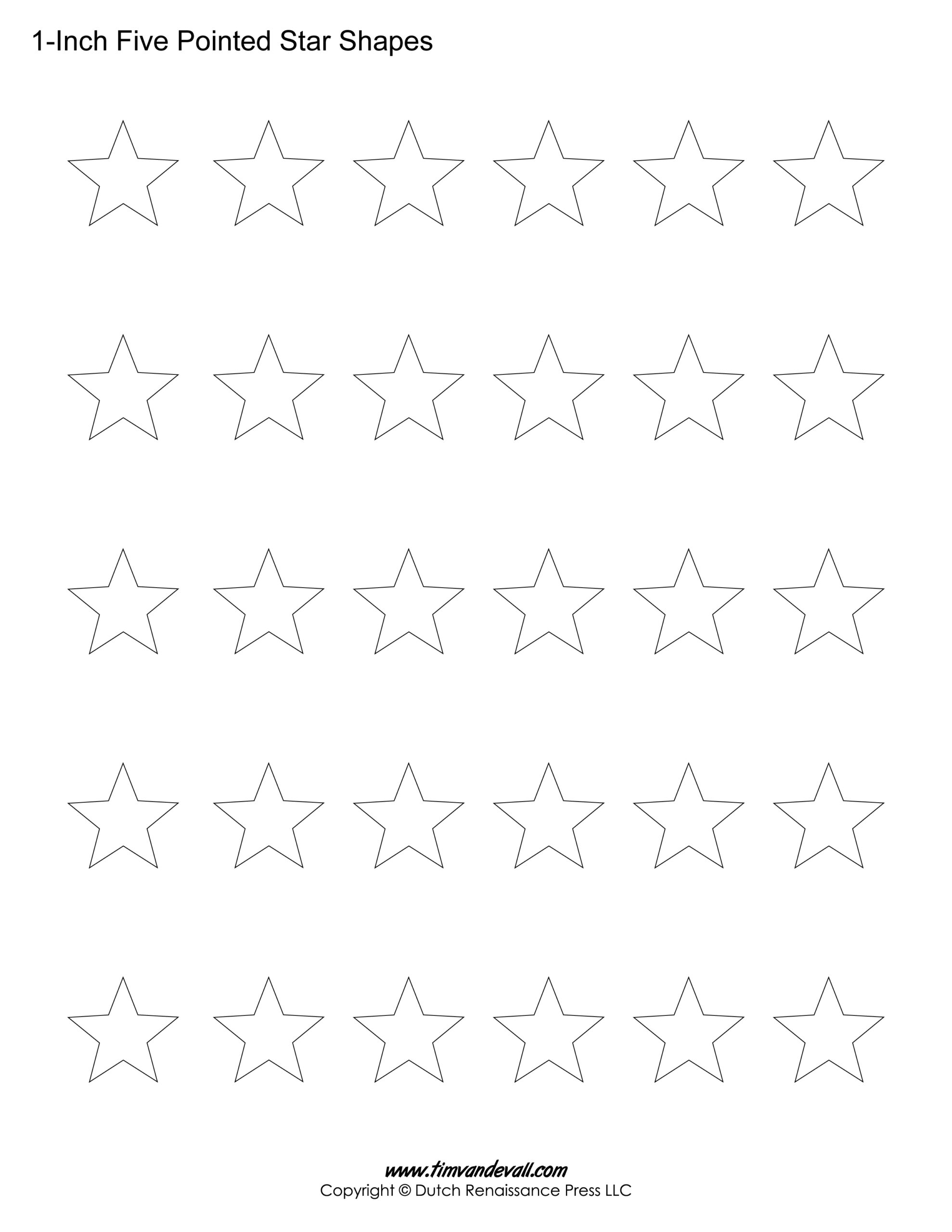 Printable Five Pointed Star Templates Blank Shape PDFs Printable Five Pointed Star Templates Blank Shape PDFs