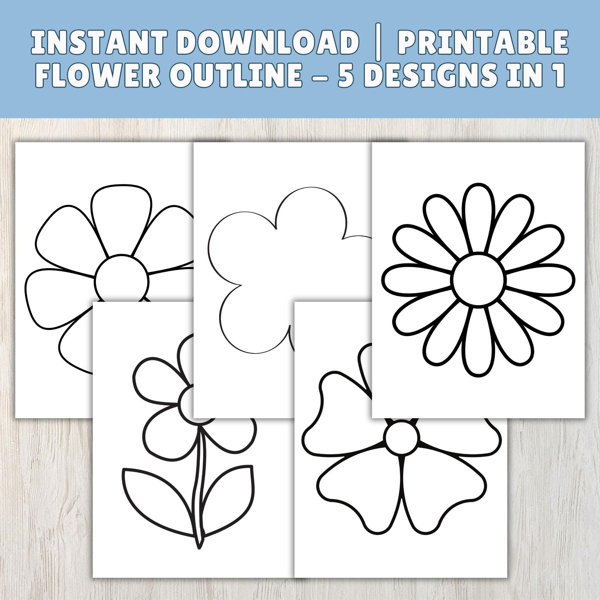 Printable Flower Template PDF 5 Flower Coloring Page Spring Crafts Flower Stencil Lineart Kids Crafts Digital Download Teacher Template Etsy Printable Flower Template PDF 5 Flower Coloring Page Spring Crafts Flower Stencil Lineart Kids Crafts Digital Download Teacher Template Etsy