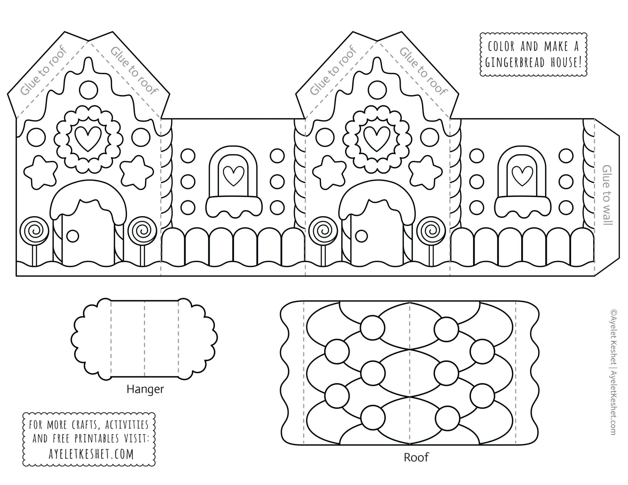 Printable Gingerbread House Template To Color Printable Gingerbread House Template To Color