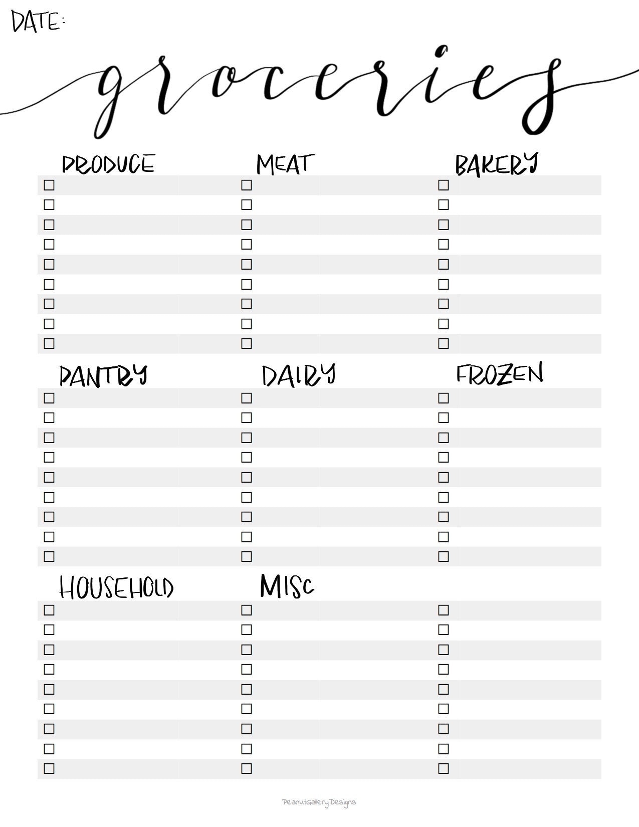 Printable Grocery List Template PDF Instand Download Etsy Printable Grocery List Template PDF Instand Download Etsy