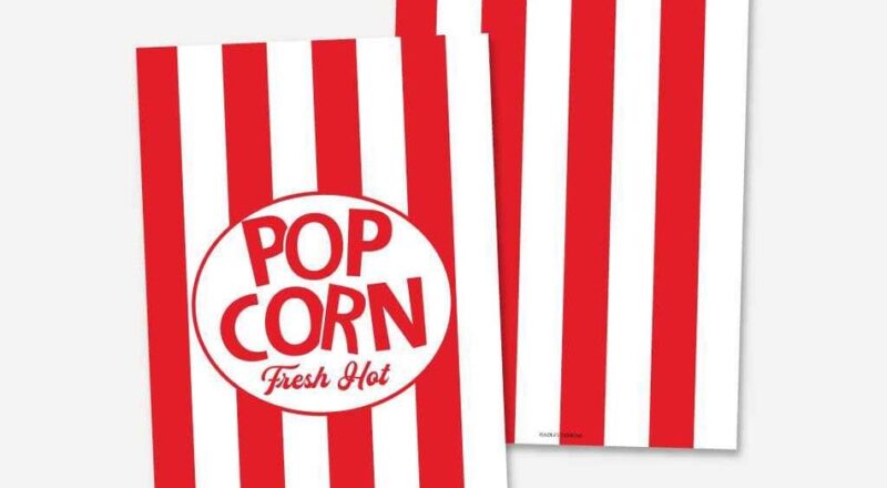 Printable Movie Party Giant Popcorn Box Template Hadley Designs Printables