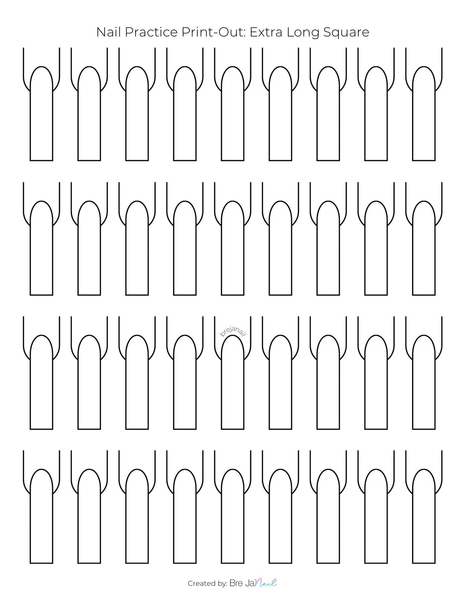 printable blank nail template