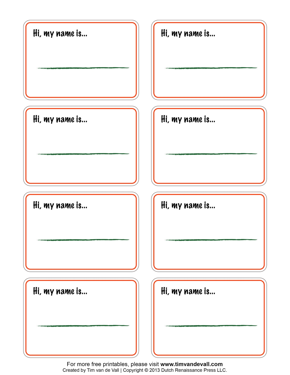 name tag template free printable