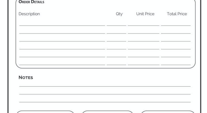 Printable Order Form Template 2 Options