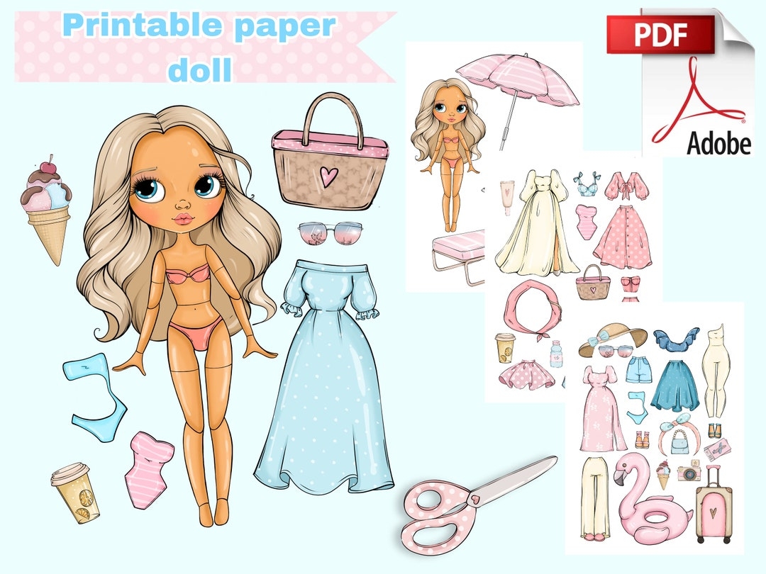 Printable Paper Doll Summer Blythe With Clothes Digital PDF Girly Busy Book Activity Dress Up Cut Out Doll Fashion Girl Template DIY Etsy Finland Printable Paper Doll Summer Blythe With Clothes Digital PDF Girly Busy Book Activity Dress Up Cut Out Doll Fashion Girl Template DIY Etsy Finland