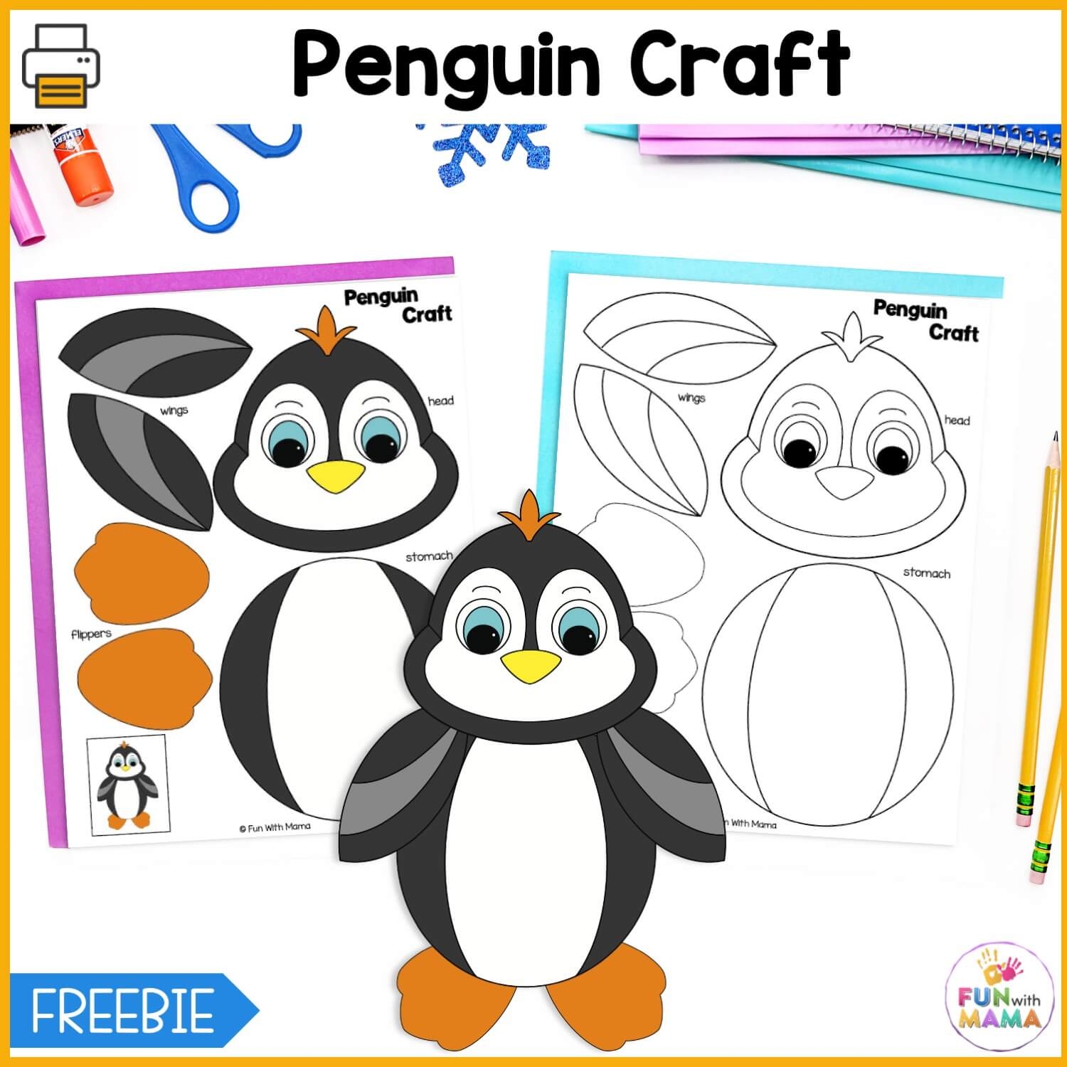 Printable Penguin Craft 10 More Penguin Crafts Fun With Mama