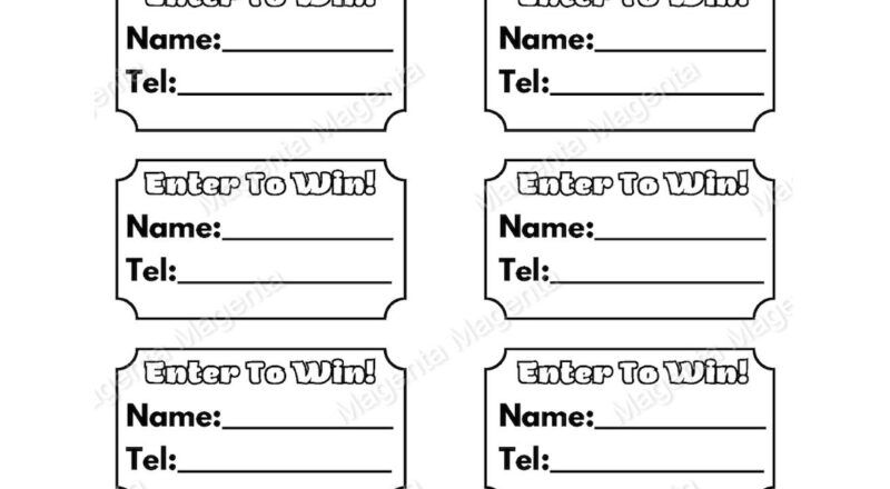 Printable Raffle Ticket Template A0 A1 A2 A3 A4 US Letter PDF Formats Etsy