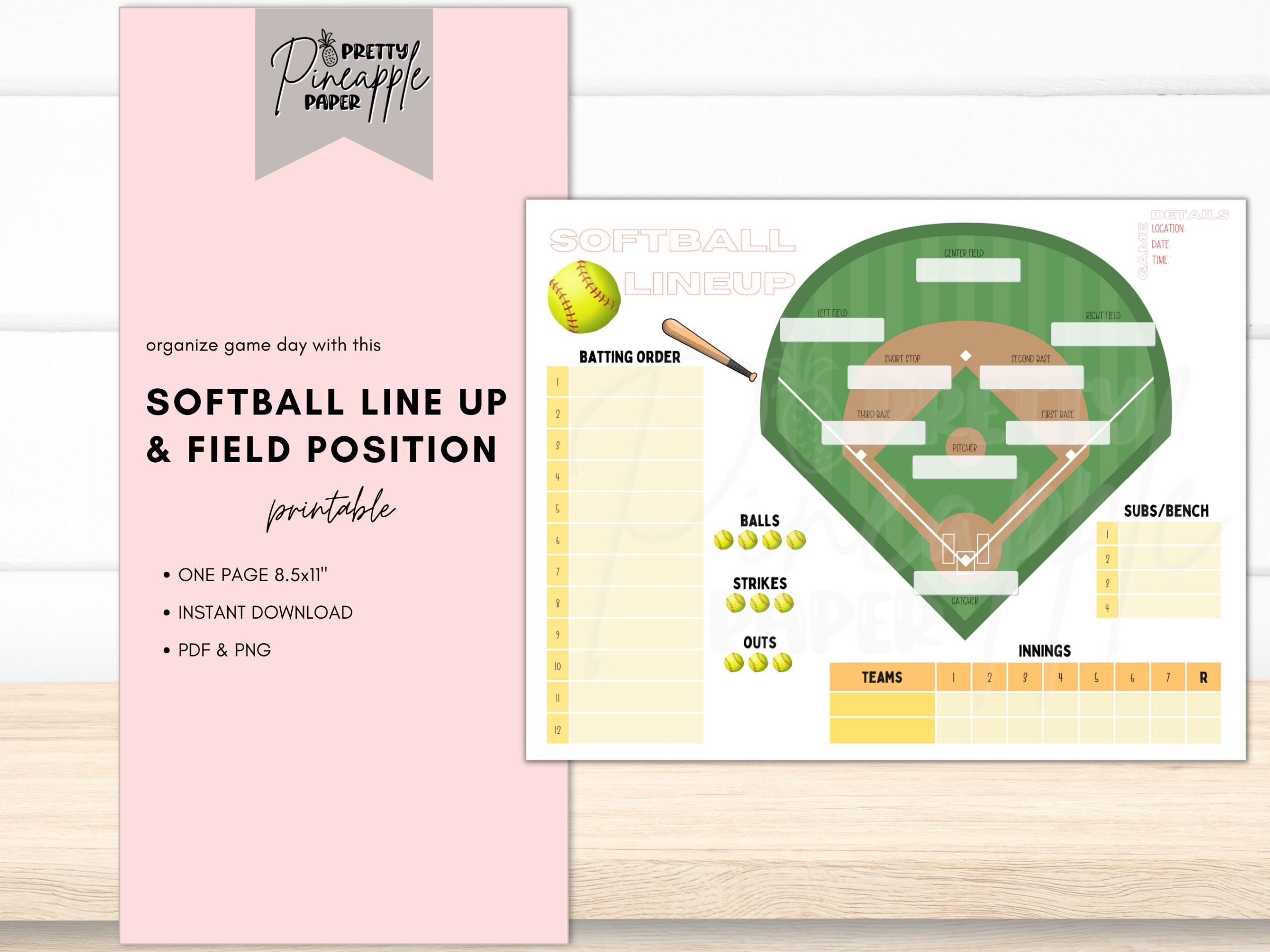 printable softball field position template
