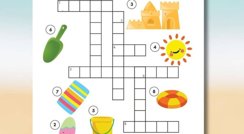 Printable Summer Crossword Puzzle For Kids