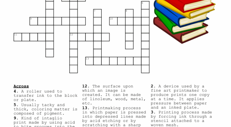 Printmaking Crossword WordMint