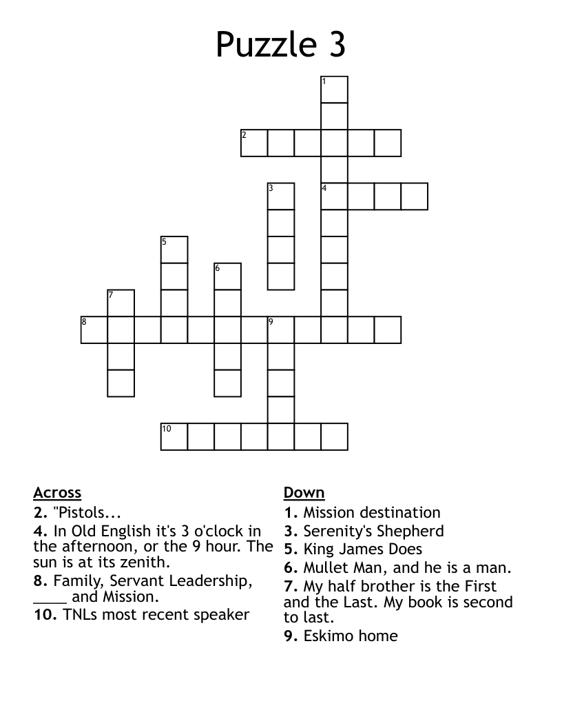 Puzzle 3 Crossword WordMint