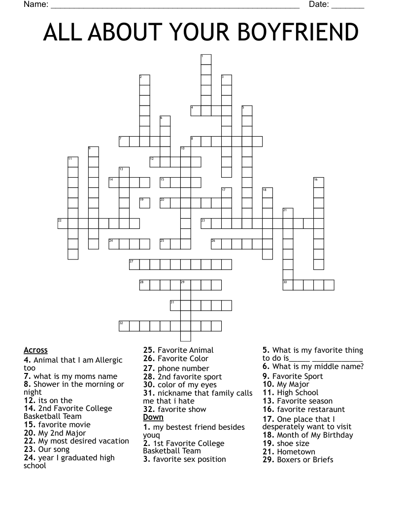 Puzzle Maker Cute Crossword Puzzles For Boyfriend Printable Winter Crossword Puzzles For Kids Tree Valley Academy Cute Crossword Puzzles For Boyfriend To Print