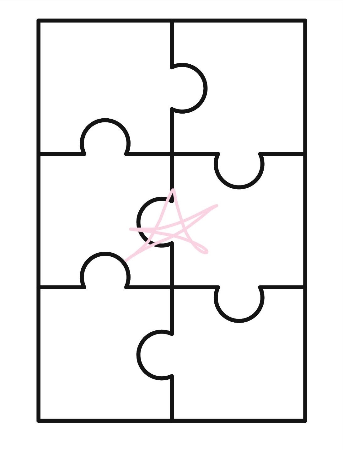Puzzle Template Digital Pdf Etsy