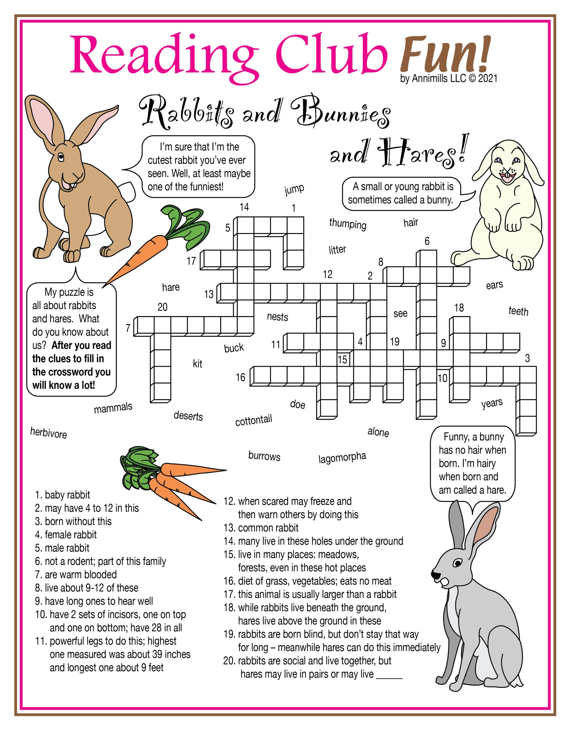 Rabbits Bunnies And Hares Easter Printable Made By Teachers