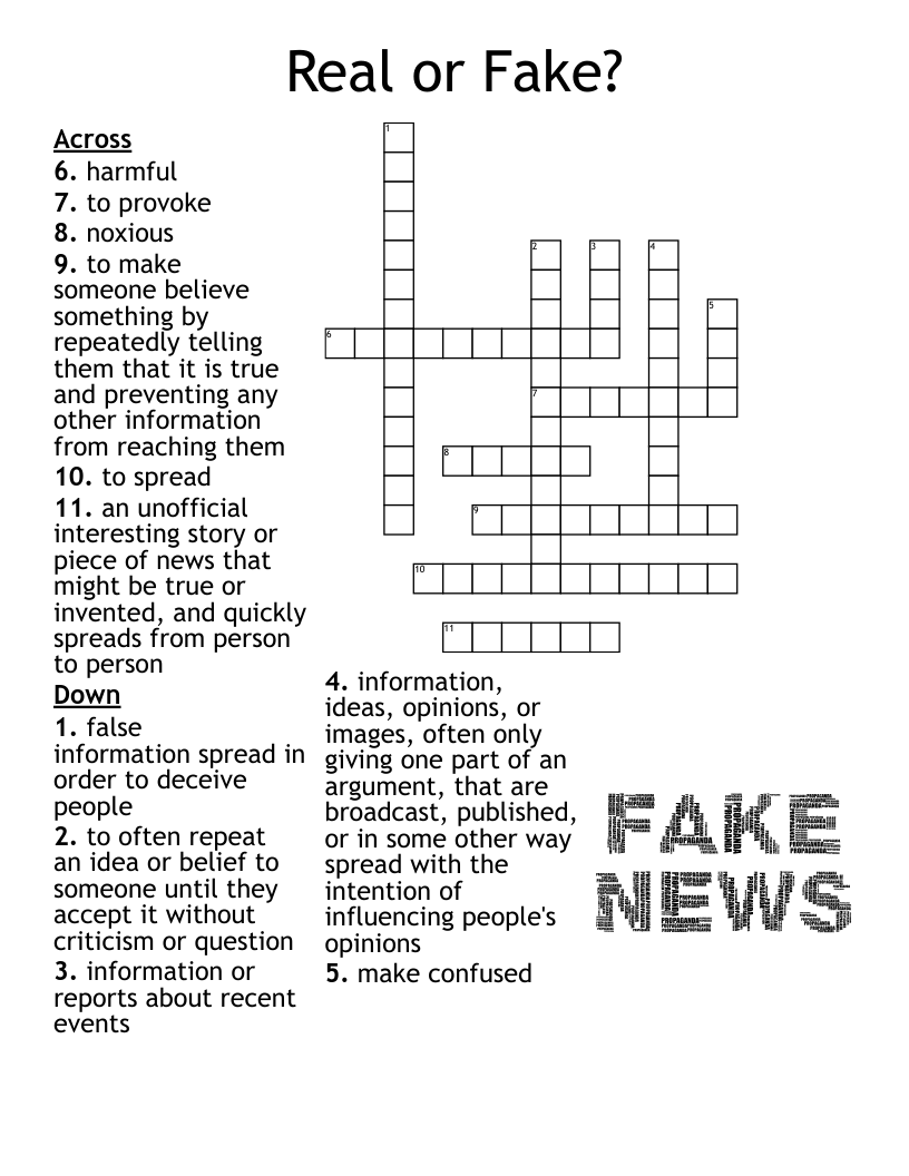 Real Or Fake Crossword WordMint Real Or Fake Crossword WordMint