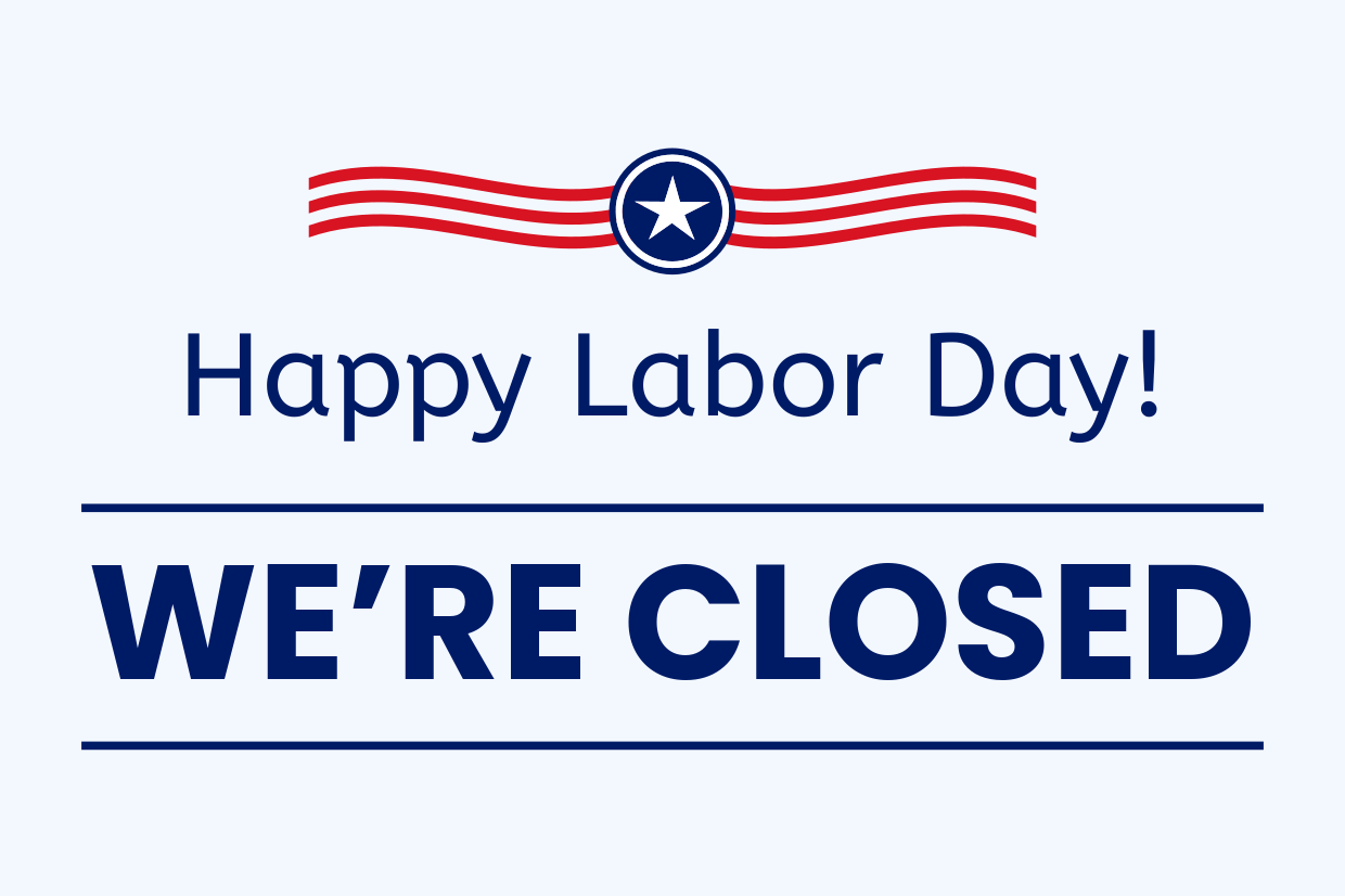Red Stripes With A Star Labor Day Closed Sign Template Square Signs
