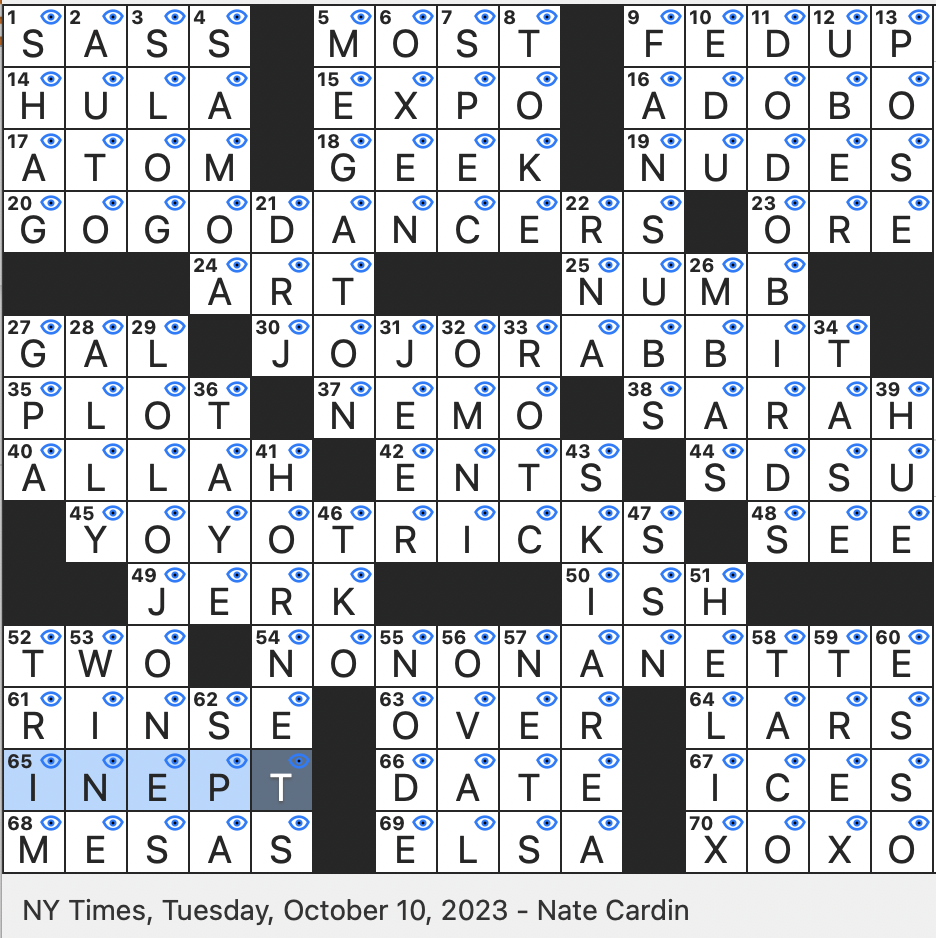 Rex Parker Does The NYT Crossword Puzzle Foreign Films Translated And Captioned By Enthusiasts TUE 10 10 23 2019 Taika Waititi Film About A Boy With An Animal Nickname Olympian Who