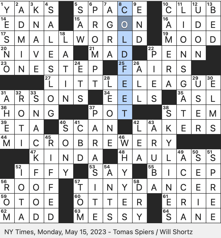 Rex Parker Does The NYT Crossword Puzzle Get A Move On Slangily MON 5 15 23 Flatbread Made With Atta Flour Bovine Animals That Are Raced In Tibet Kind Of