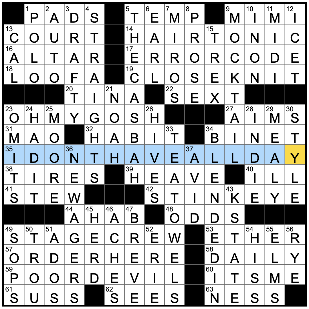 secular crossword puzzle clue