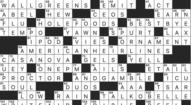 Rex Parker Does The NYT Crossword Puzzle Literally Three Teeth SUN 9 24 23 Reaction To The 1950s Culture Of Commercial Consumerism Insurance Company With A Purple Heart Logo First