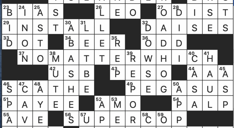 Rex Parker Does The NYT Crossword Puzzle Serfs Of Olden Days THU 10 29 20 Large Urban Area In Normandy France Biblical Companion Of Moses Bug s Sensory Appendage Wariest Animal