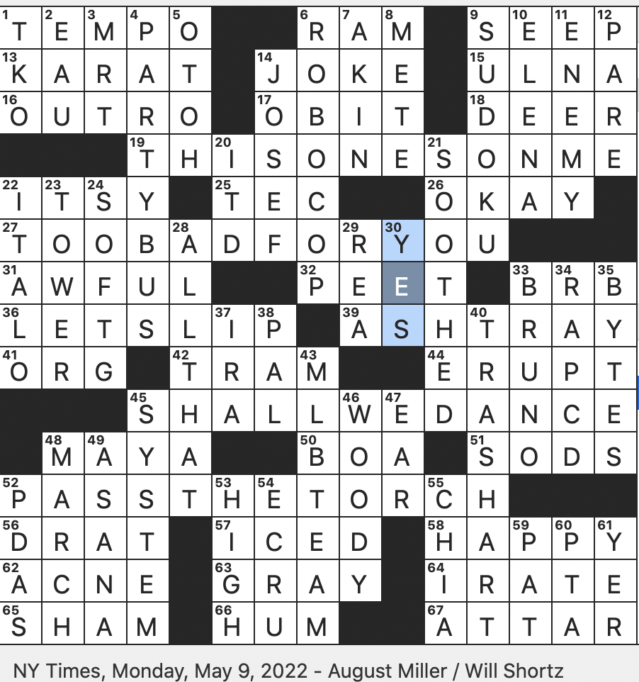 Rex Parker Does The NYT Crossword Puzzle Sound Heard Twice In George MON 5 9 22 Sufi Poet Thought To Have Coined The Adage Found At The Starts Etc Once standard Feature