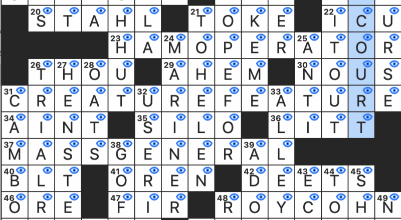 Rex Parker Does The NYT Crossword Puzzle Verdi Opera Set During The Fifth Century SAT 7 3 21 Boston s Flagship Medical Center Familiarly McCarthyite Called Out In Billy Joel s We Didn t