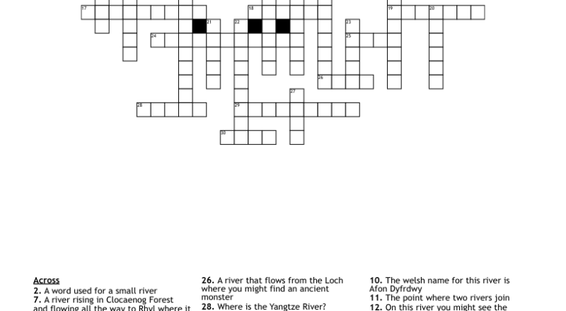 Rivers Crossword WordMint