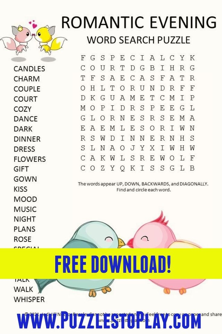 cute crossword puzzles for boyfriend